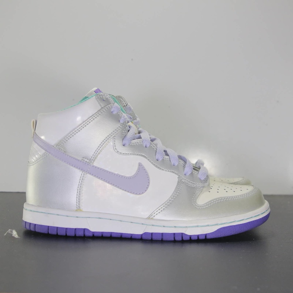 Nike Dunk High White Purple Women's Sneakers 004184 Size 4.5youth/6womens